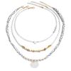 Shell Beaded Necklace Multilayer Heart Pearl Collar For Women Summer