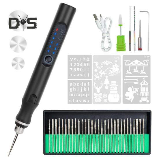 

USB перезаряжаемая гравировальная ручка, беспроводной мини-электрический гравер, гравировальный станок, роторный инструмент, гравированные ювелирные изделия, стеклянный камень, инструмент темно-серого