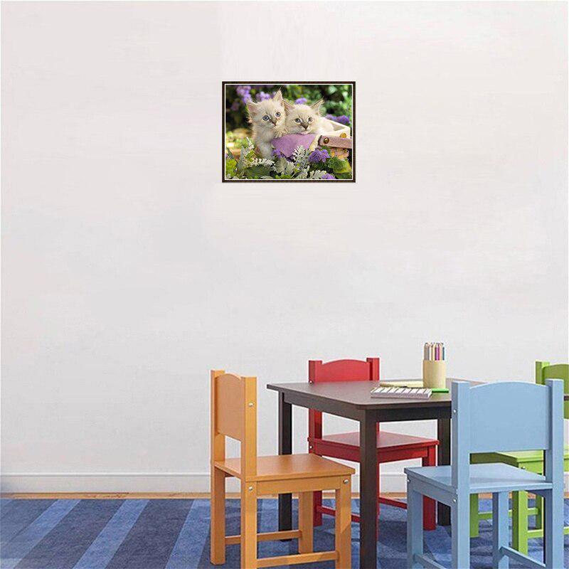 5D Diamond Painting Cat Animal Flower DIY Crystal Diamond Embroidery Cross Stitch
