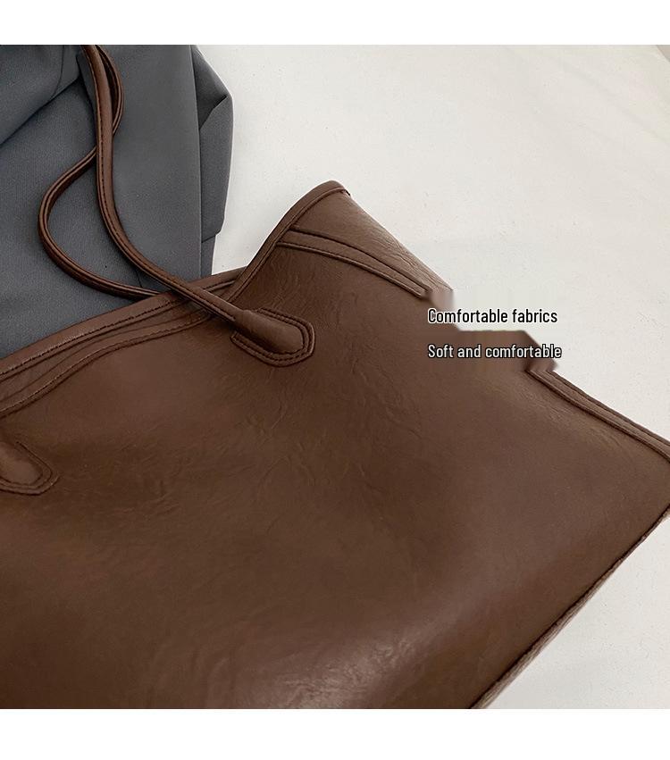 Autumn/Winter 2025 Large Capacity Retro Shoulder Tote Bag for Women