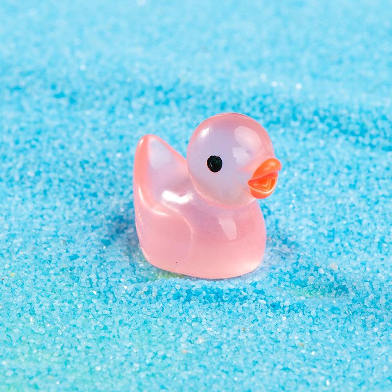 

20pcs Luminous Duck Cartoon Figurines - Resin Mini Ornaments for Fairy Garden DIY Crafts Micro Landscape Decor Accessories