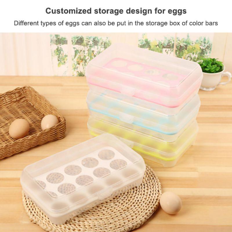 15 Grid Egg Storage Box Egg Tray Lid Practical Kitchen Refrigerator Egg Holder Container Durable Holder Refrigerator Organizer