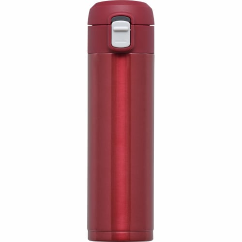 Wahei Freiz RH-1511 300ml Red Water Bottle with One-Touch Stopper, Antibacterial Vacuum Insulated, Keeps Drinks Hot or Cold