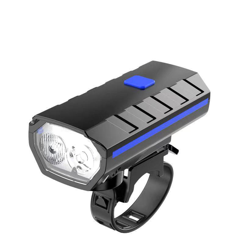 Bicycle Headlight with Horn 120DB Horn Solar Charging Ultralight Bike Headlight MTB Road Bike Front Lamp Flashlight Bike Light