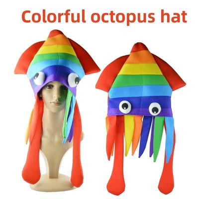 1 unidad Halloween Sombreros Divertidos de Animales Poliéster Colorido Fieltro Pulpo/Pato/Champiñón Cubrecabezas de Disfraz para Fiesta Accesorios de Foto