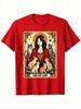 The Cat Lady Tarot Card Shirt Unisex Witchy Gothic Cat Mom TShirt Unisex Cotton Casual Round Neck Outdoor Short Sleeve TShirt