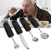 4Pcs Bendabl Weighted Silverware Non Slip Textured Eating Assistance  Parkinson Patients