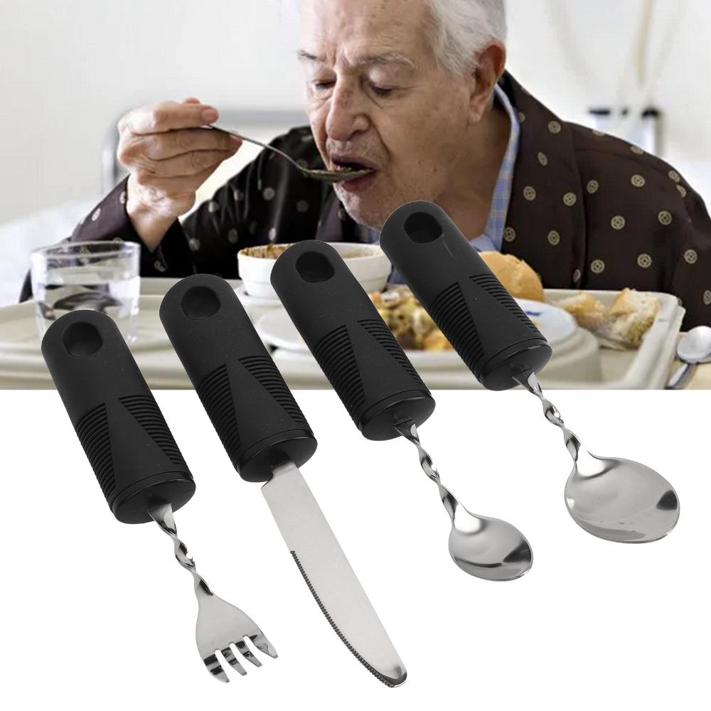 4Pcs Bendabl Weighted Silverware Non Slip Textured Eating Assistance  Parkinson Patients