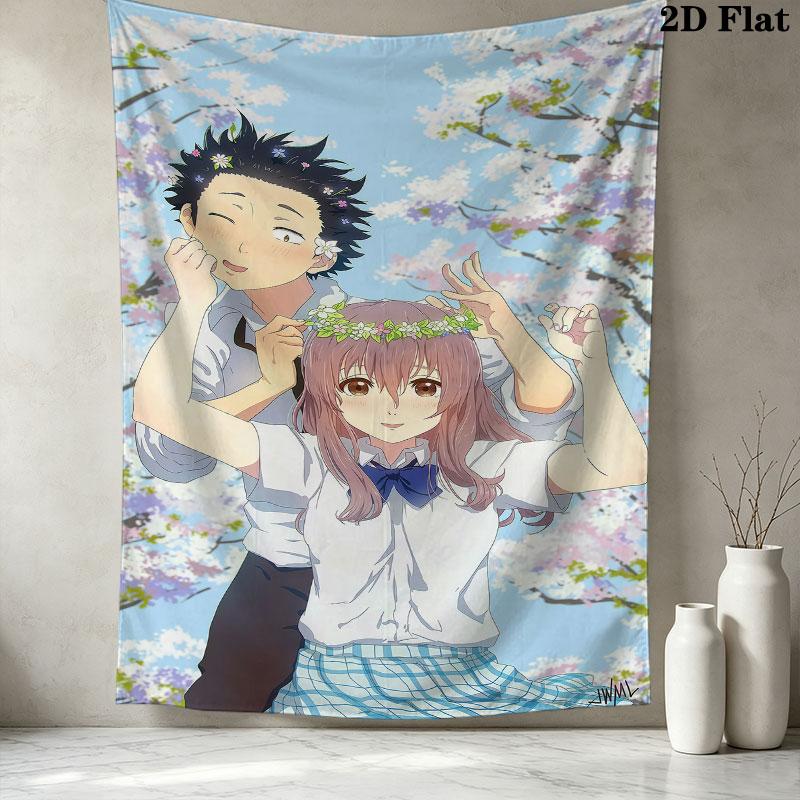 A Silent Voice Wall Tapestry Aesthetic Wall Hanging Printed Fabric Blanket Decorative Tapestries For Bedroom Living Room Home Decor