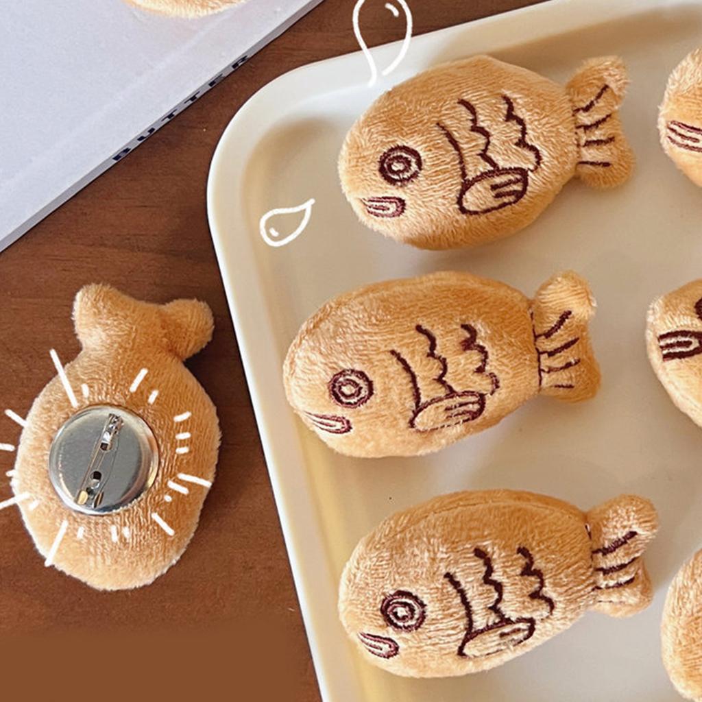 Novelty Lapel Pin Taiyaki Cartoon Fish Lapel Pin Jewelry Brooch Photo Props Adorkable Fish Brooch Pin Furry Brooch