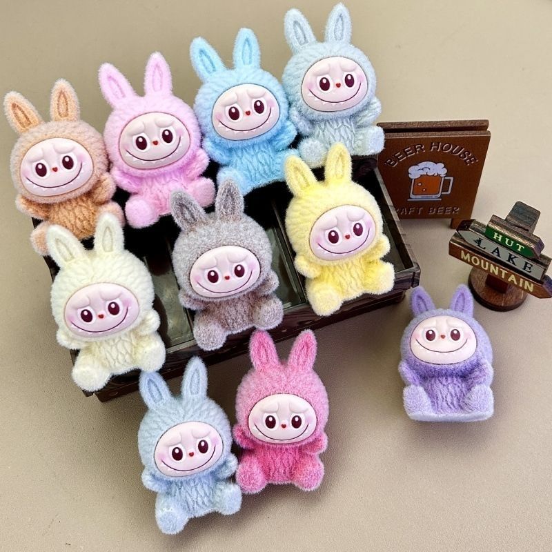 Plush Sitting Posture, Canvas, Desktop Accessories, Figurines, Car Console Decorations, Labubu Plush Toys
