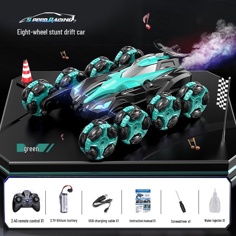 Rechargeable Eight-Wheeled Stunt RC Car with Gesture Control, Drift Spray, and Climbing Rotation for Kids