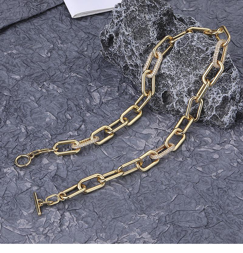 Zircon Gold Oval Necklace & Earring Set: Versatile Spring Fashion for Influential Women