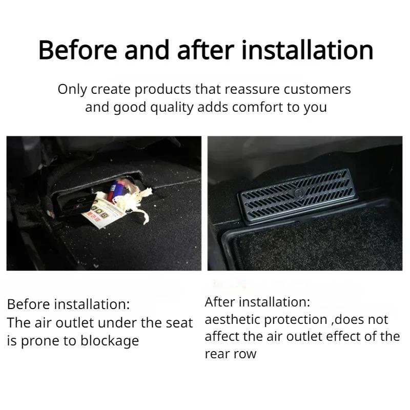 For Tesla Model 3 Y 20212024 Berlin Under Seat Rear Air Vent Protect Cover Anti-block Backseat Outlet Grille Protect Accessories