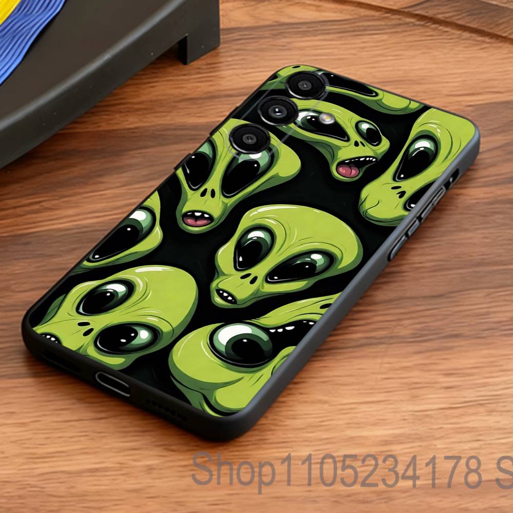 Singular Space UFO Alien Phone Case for Samsung S Series S21 S22 S23 S24 S25 FE Plus Ultra TPU Soft To Skin-friendly Case