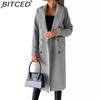 BITCED Women's Vintage Casual Lattice Print Autumn Winter Long Sleeve POLO Neck Jackets & Coats