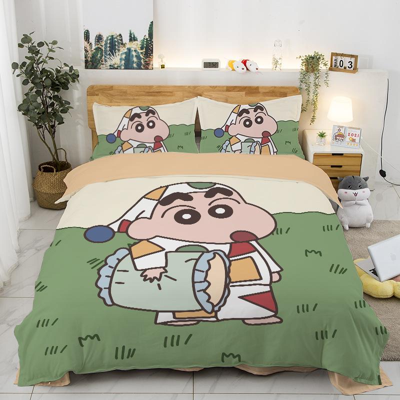 New Style C-Crayon Shin-Chan Bedding Sets Shin-Chan Duvet Cover Bed Set Quilt Cover Pillowcase Kids Adult Single/Double/Queen