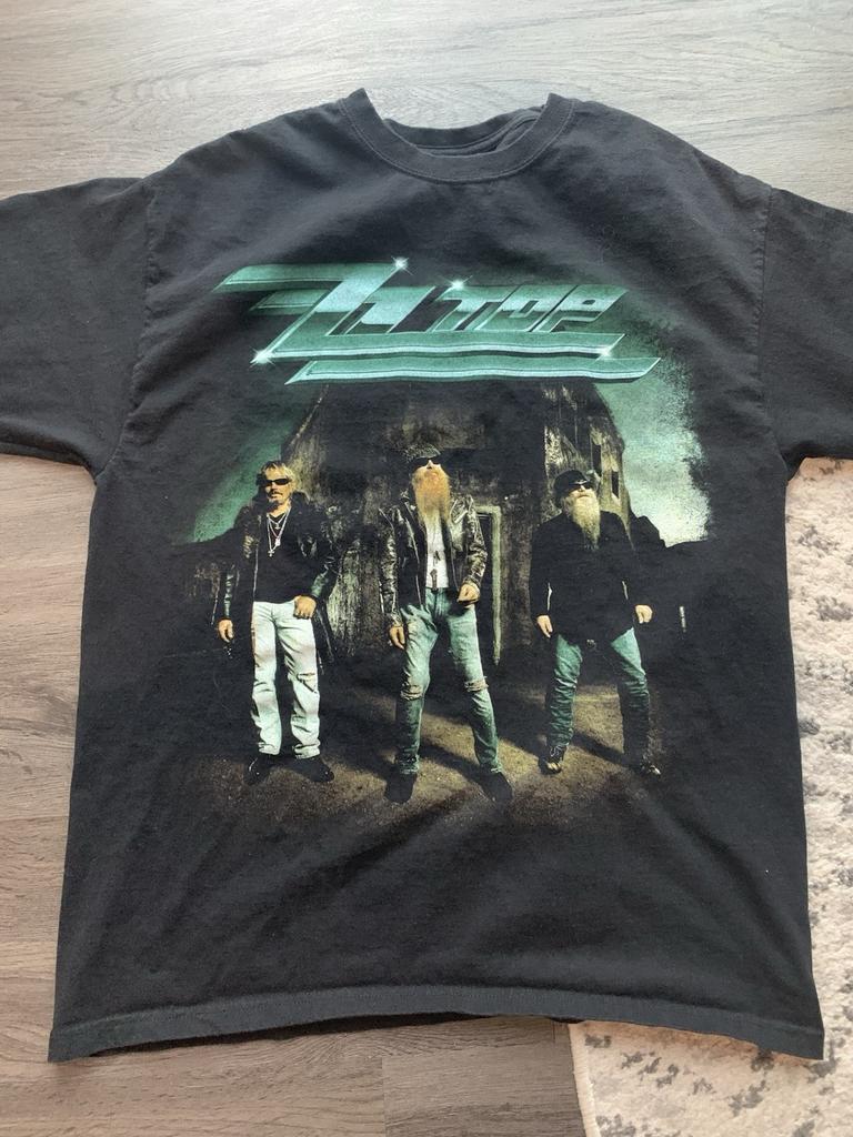 Vintage Y2k Zz Top Tshirt Large Black Country Rock Summer Tour Double Sided