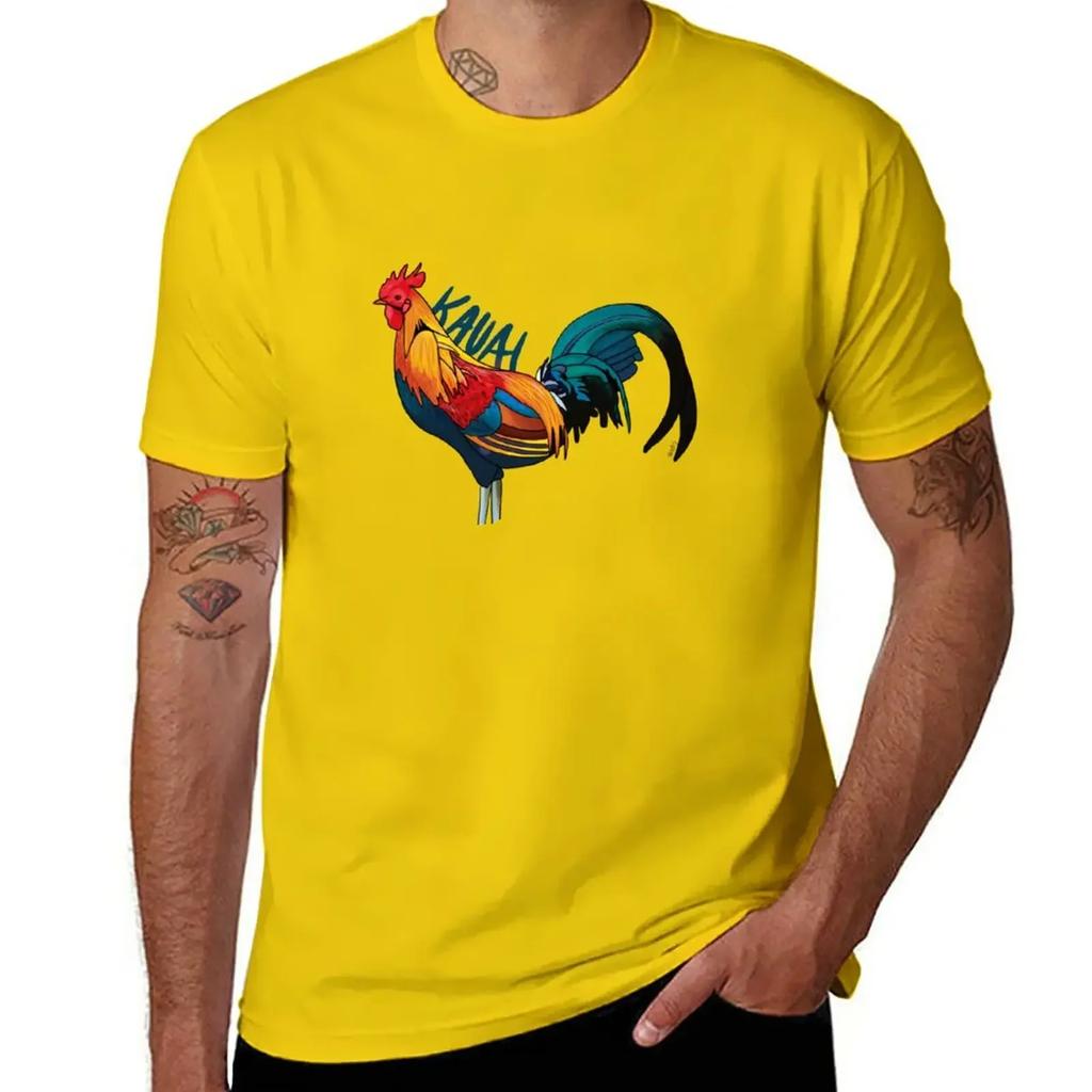 Kauai Chicken Sticker T-Shirt Plus Sizes Oversizeds Men Clothing
