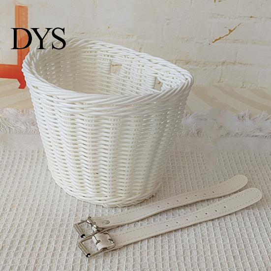 Braided Bicycle Basket Large Capacity Strong Load-bearing Universal Simple Hand-woven Children Bike Installation Hand-Woven Imitation Rattan Handlebar