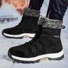 Paar Schnür-Schneestiefel Fellgefütterte Halbstiefel Plüsch Baumwollschuhe Rutschfest Winter Warm Outdoor Sneaker Abriebfest