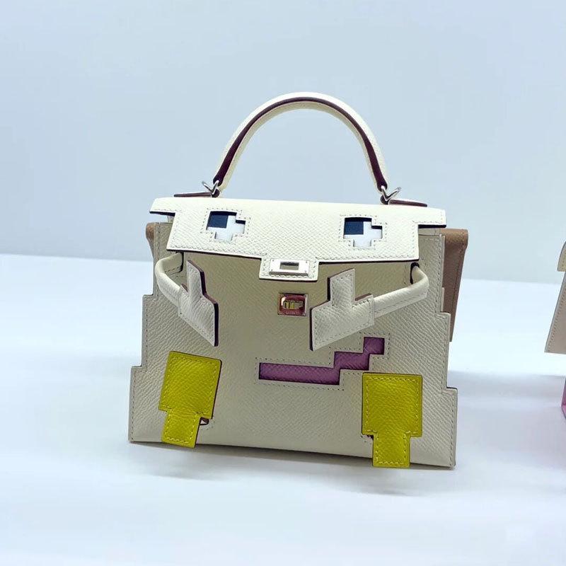 Retro mozaiková barevná Kelly kabelka přes rameno pro ženy