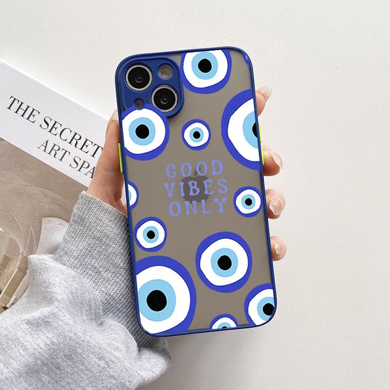 Turkish Lucky Blue Evil Eye Abstract Phone Case for IPhone 12 11 14 Pro Max X XR XS XR Classic Clear Cases for iPhone 13 Fundas