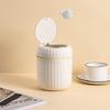 Round/Triangle Small Trash Can with Lid Non-slip Plastic Waste Bin Garbage Organizer  Car