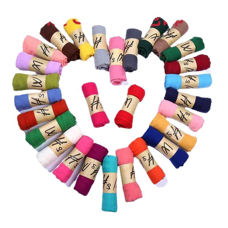 2022 Women's Cotton & Linen Candy Color Neck Scarf – Soft, Solid Hue Gift Scarf