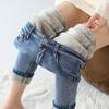 Plus Size Fleece-Lined High Waist Skinny Jeans for Women, Slim Fit Autumn Winter Pants