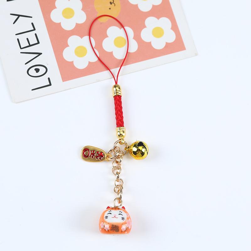 Lucky Cat Ceramic Bead Keychain & Pendant - 2025 Festival & Small Gifts Collection
