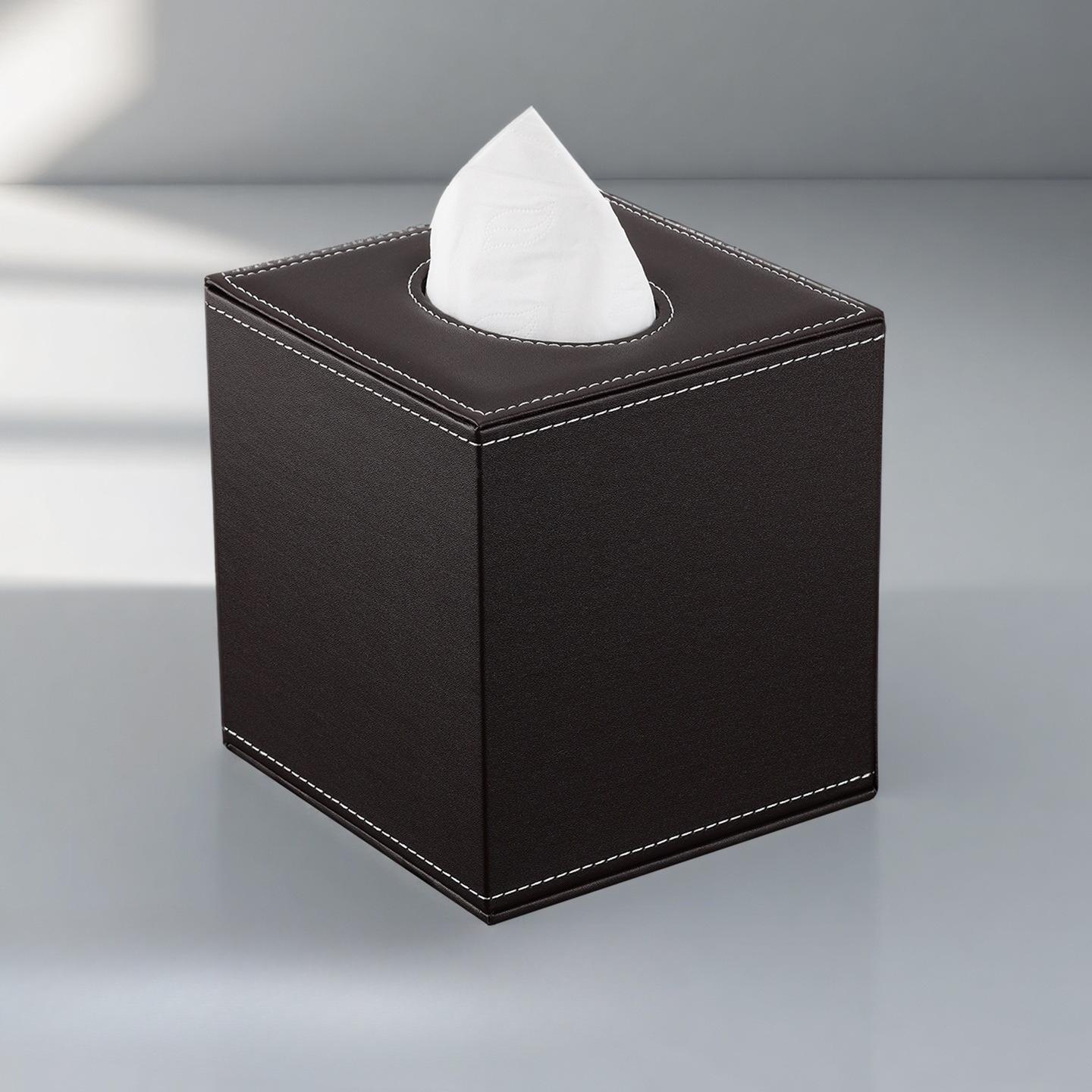

Square Toilet Paper Holder Creative Tissue Box for Home Living Room Coffee Table Hotel Decorative Roll Paper Tube Multifunctiona коричневий