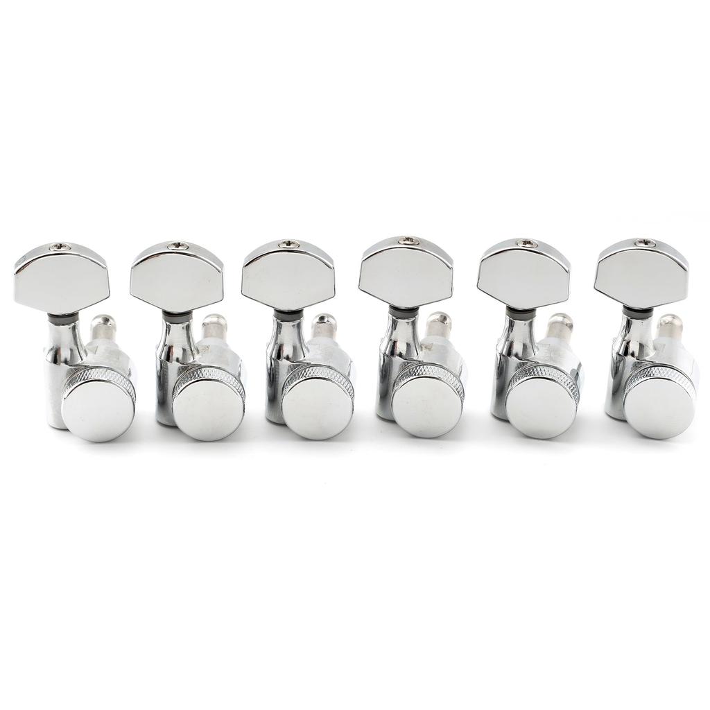 Musiclily Pro 6-Piece Single-Pin Locking Tuners, Square, for SQ Strat/Telecaster Electric Guitars, Chrome