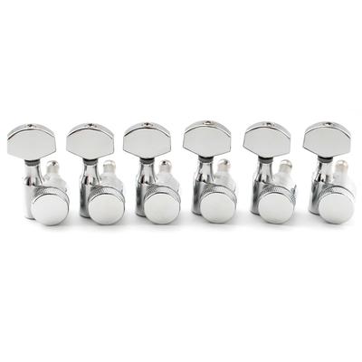 Musiclily Pro 6-Piece Single-Pin Locking Tuners, Square, for SQ Strat/Telecaster Electric Guitars, Chrome