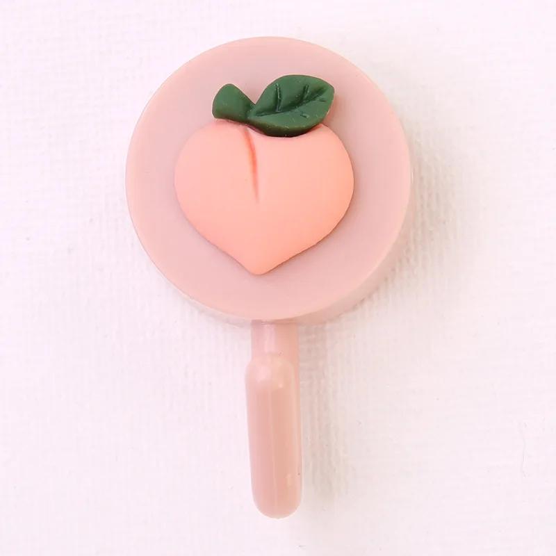 2Pcs Cartoon Fruit Animals Self Adhesive Wall Hook Bathroom Kitchen accessories Single Hook Towel Hat Key Bag Hanger decor Storage