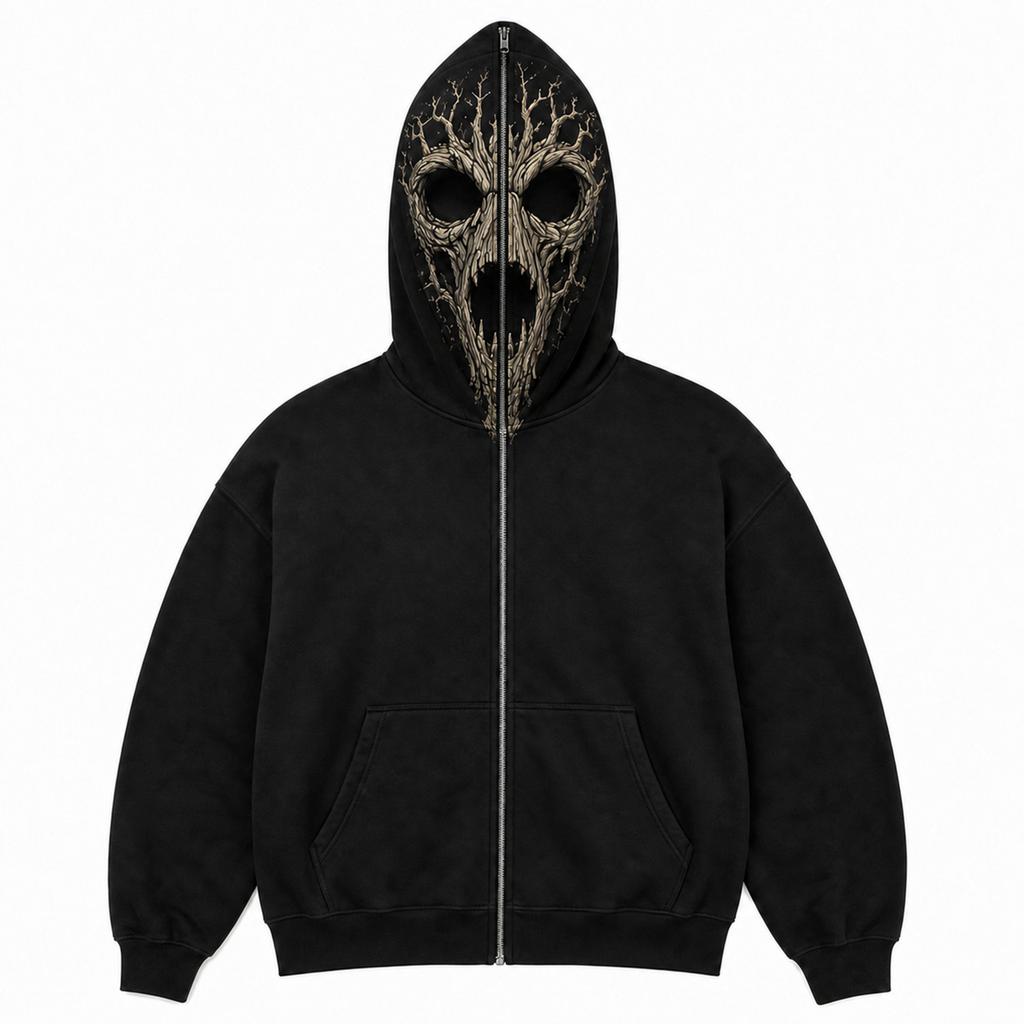 Halloween Cosplay Face Printed Long Sleeve Hoodie Men's and Women's Fashionable Casual Sports Top