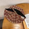 Trendy Retro Grid Print Newsboy Cap Windproof Warm Features Streetwear Casual