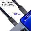 ENKAY HAT PRINCE 4-in-1 1.2m Magnetic 60W Fast Charging Cable USB/Type-C/Lightning Nylon Braided Charging Data Cord