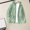 Men Sunscreen Coat Thin Zipper Closure Solid Color Summer Outdoor Sports Sun Protection Hooded Jacket Daily Wear