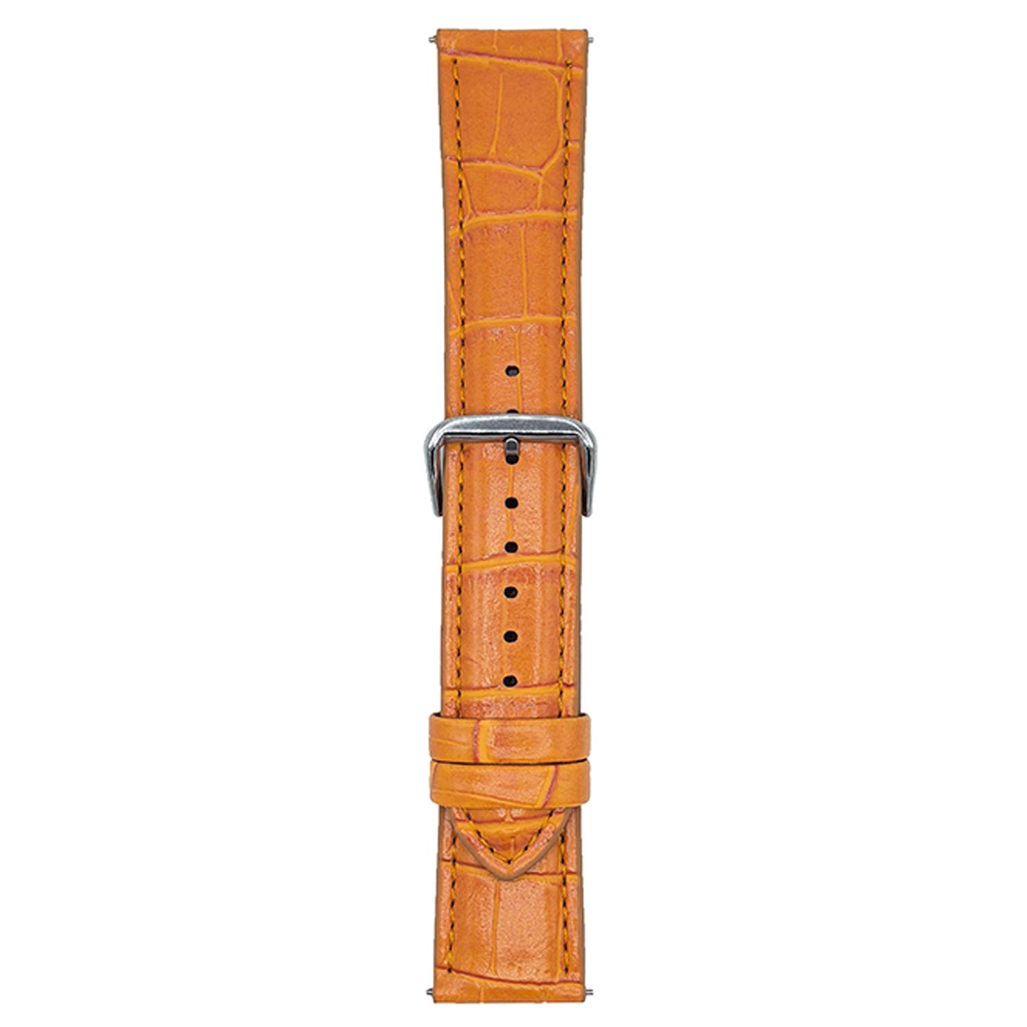 

22mm Replacement Strap for Huawei Watch GT 5 46mm/5 Pro 46mm Bamboo Pattern Leather Watch Band Orange