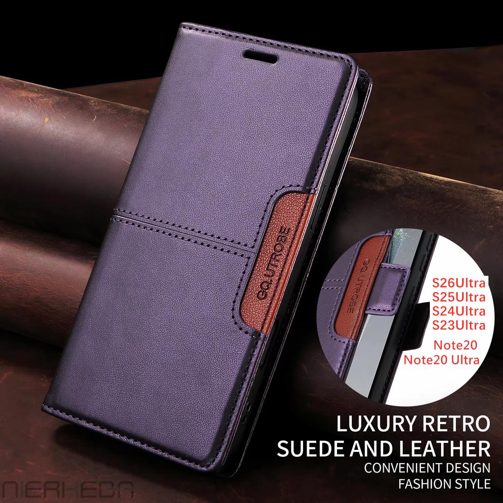 Husă Flip din Piele pentru Samsung Galaxy S26 S25 S24 S23 FE S22 S21 S20 Plus Note20 Ultra A17 A37 A16 A36 A56 A26 Portofel Husă Telefon
