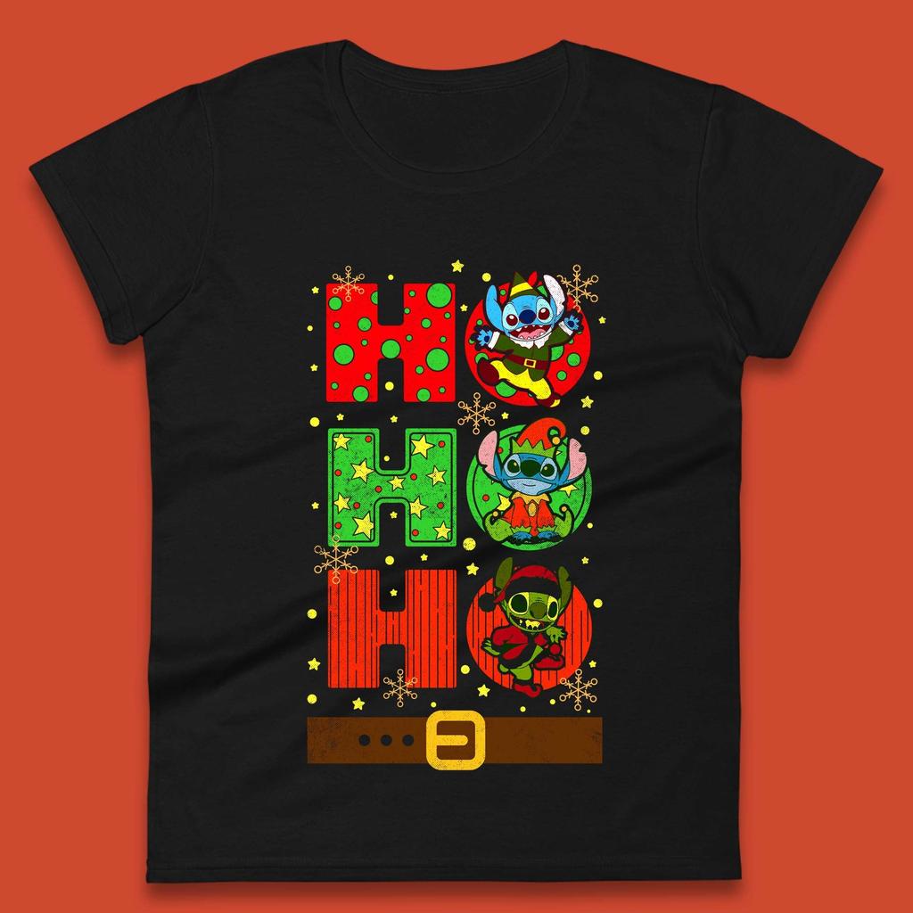 Stitch Elf Grinch Stitch Christmas Womens T-Shirt Mens Tops Tees Unisex