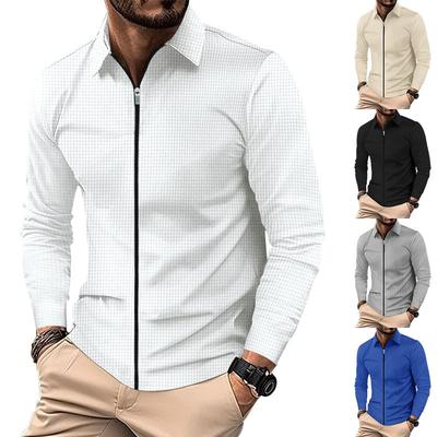 Jacke Strickjacke Herren Herbst Neu Reißverschlussjacke Lässig Herren Langarm Revers Waffeljacke