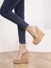 Fashion Eilyken Elegant Open Toe PVC Transparent Wood Grain Wedge Woman Slippers Fashion Ladies Beach High Heel Slide Shoes