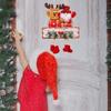 Festival Double Face Santa And Reindeers Hanging Decoration Outdoor Christmas Decorations