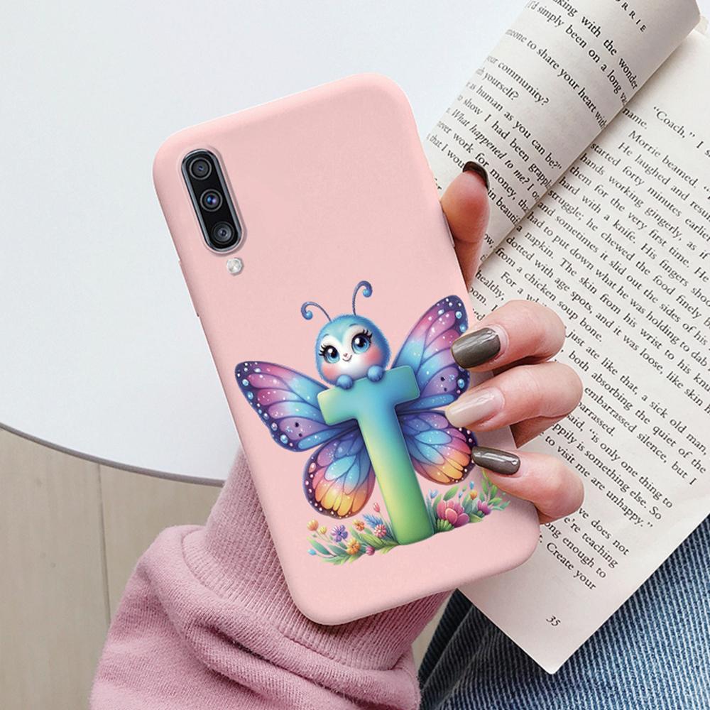 Colorful Letter Love Flower Butterfly Phone Case For Samsung Galaxy A50 A50S A06 A10 A11 A07 Girls Shell Shockproof Bumper Cover