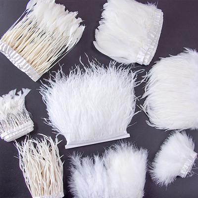 Feather1 Meter Natural Feather Trim Fringe Multi-color White Black Red Ostrich Turkey Feathers for Wedding Dress Decoration DIY Crafts