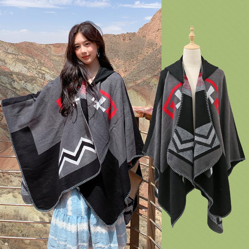 Pele amigável e respirável quente e versátil casa, outono e inverno xale de viagem feminino, capa grossa, cobertor de ar condicionado