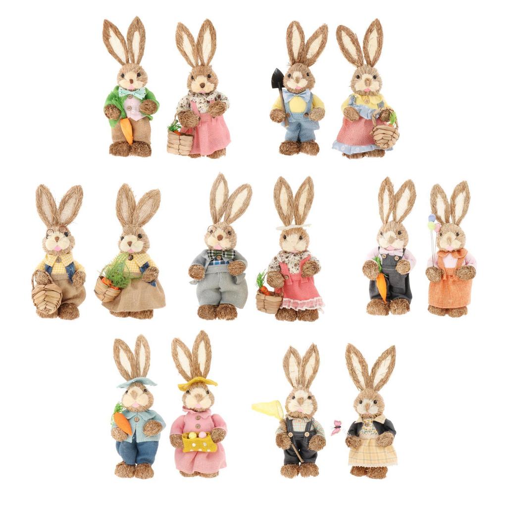 35cm Straw Bunny for Easter Celebrations - Garden Party Decor