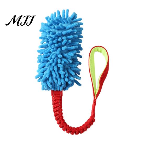 Durable Dog Chew Toys Rope Toy, Interactive Plush Tug with Reinforced Handles, Tear Proof Dental Cleaning Polyester Toy for Small Large Dogs
